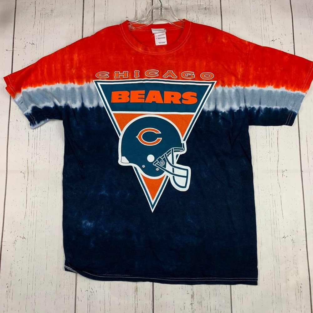 Chicago Bears NFL Large Team Apparel Casual T-Shirt Red Blue New Men